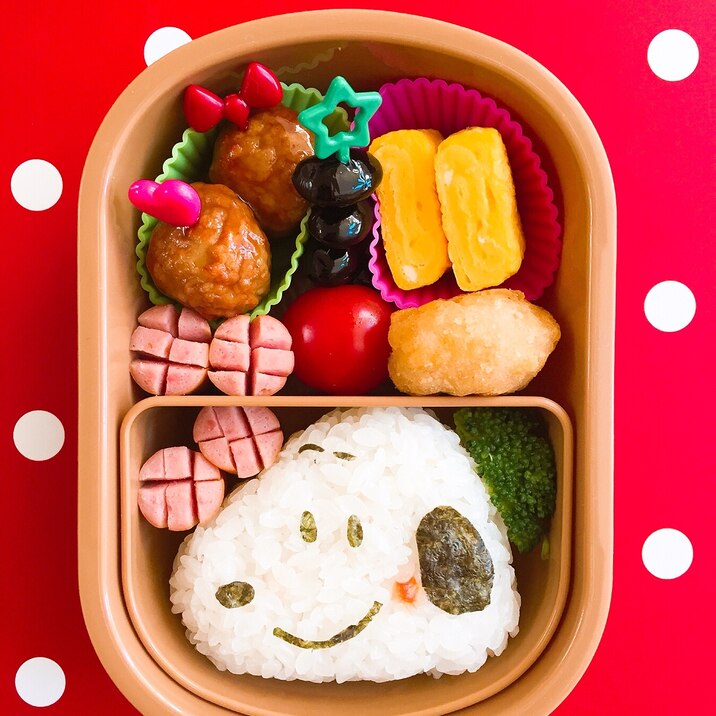 キャラ弁 簡単スヌーピー弁当